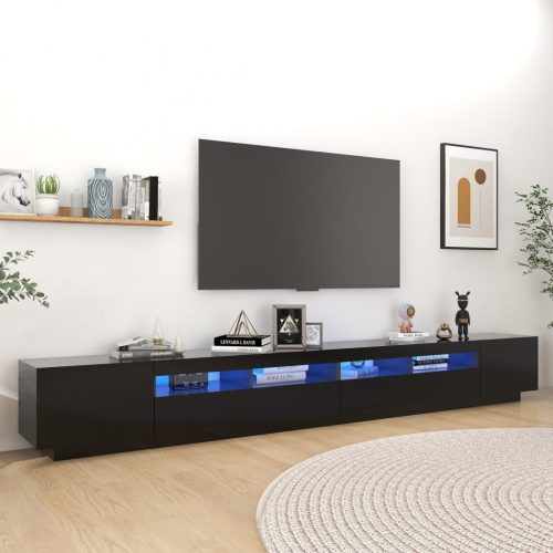 Fekete TV-szekrény LED-lámpákkal 300 x 35 x 40 cm