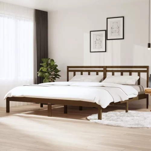 vidaXL mézbarna tömör fenyőfa ágykeret 200 x 200 cm