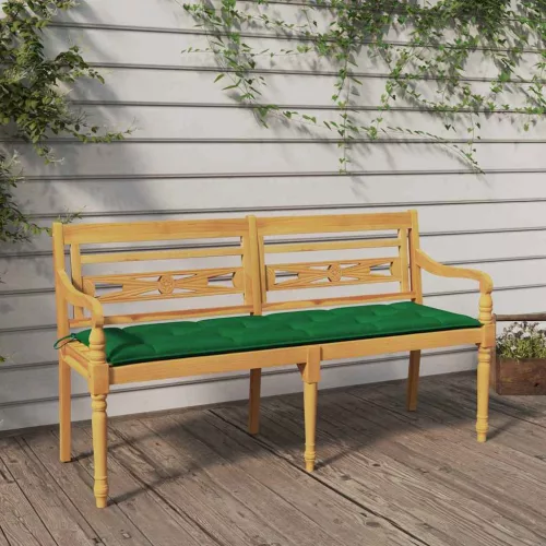 Tömör tíkfa Batavia pad zöld párnával 150 cm