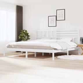 vidaXL fehér tömör fenyőfa ágykeret 200 x 200 cm