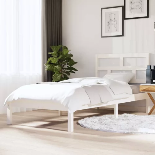vidaXL fehér tömör fa ágykeret 90 x 190 cm (Single)