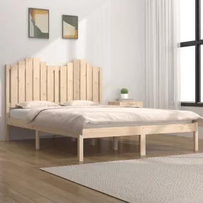vidaXL Double tömör fenyőfa ágykeret 135 x 190 cm