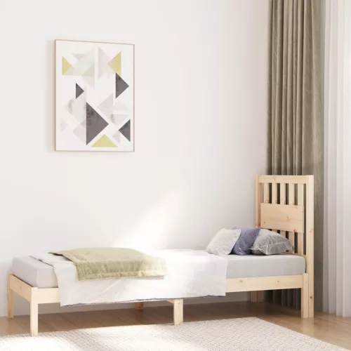vidaXL Small Single tömör fenyőfa ágykeret 75 x 190 cm