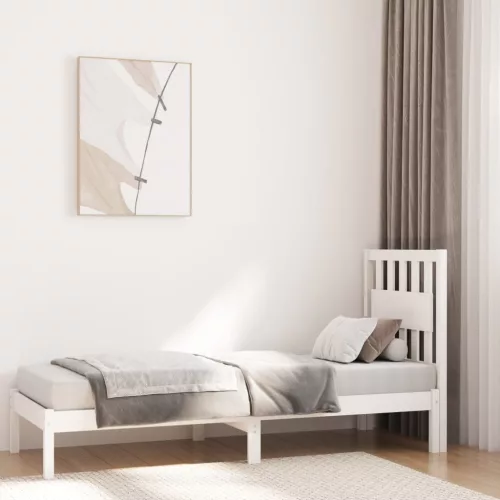 Small Single fehér tömör fenyőfa ágykeret 75 x 190 cm