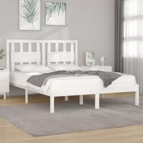   vidaXL King Size fehér tömör fenyőfa ágykeret 150 x 200 cm