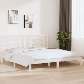   vidaXL fehér tömör fenyőfa ágy matrac nélkül 200 x 200 cm