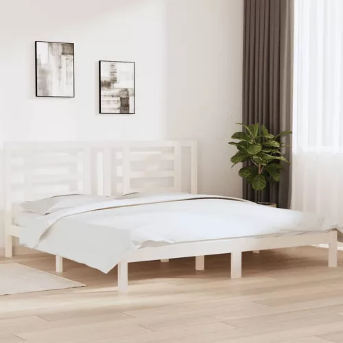vidaXL fehér tömör fenyőfa ágy matrac nélkül 200 x 200 cm
