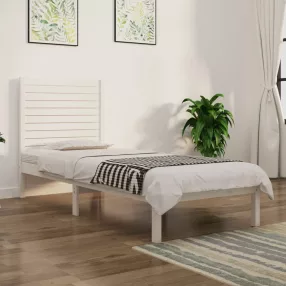 vidaXL Single fehér tömör fa ágykeret 90 x 190 cm
