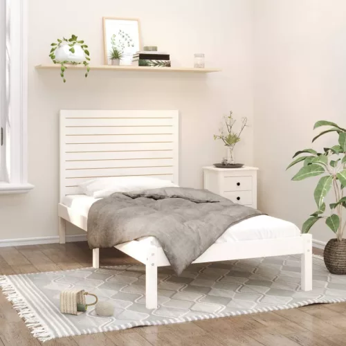 vidaXL fehér tömör fa ágykeret 90 x 200 cm