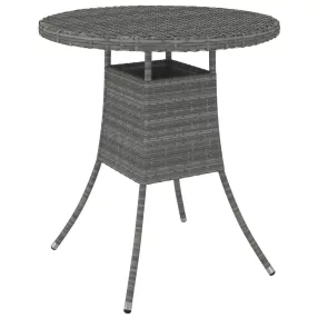 vidaXL szürke polyrattan kerti asztal 70 x 70 x 73 cm