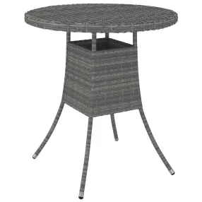 Szürke polyrattan kerti asztal 70 x 70 x 73 cm