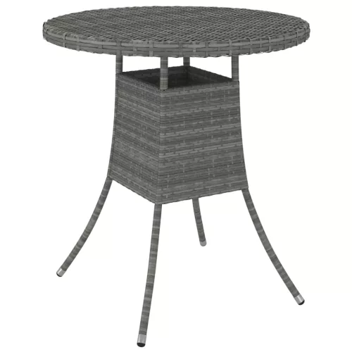 vidaXL szürke polyrattan kerti asztal 70 x 70 x 73 cm