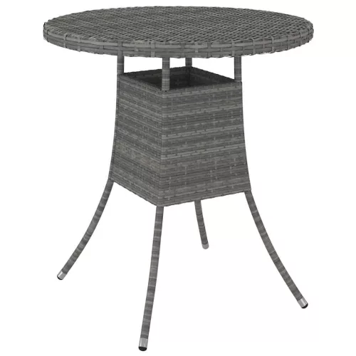 Szürke polyrattan kerti asztal 70 x 70 x 73 cm