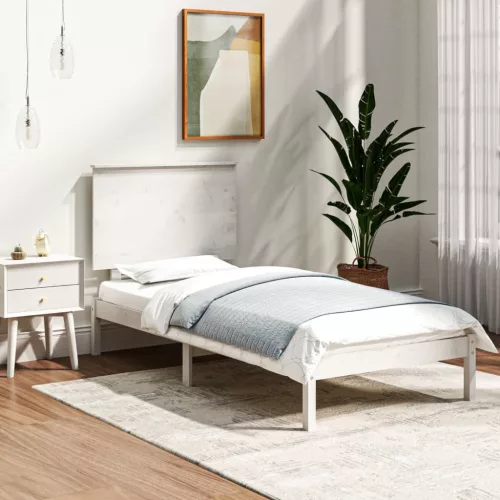 vidaXL fehér tömör fenyőfa ágy matrac nélkül 100 x 200 cm