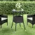 Fekete polyrattan és edzett üveg kerti asztal Ø60 x 75 cm