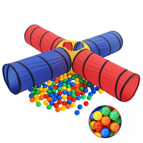 Többszínű gyerek-játszóalagút 250 labdával