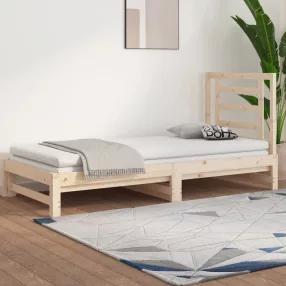   vidaXL tömör fenyőfa kihúzható kanapéágy 2x(90x190) cm