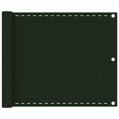 sötétzöld HDPE erkélytakaró 75 x 300 cm