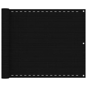 fekete HDPE erkélytakaró 75 x 400 cm