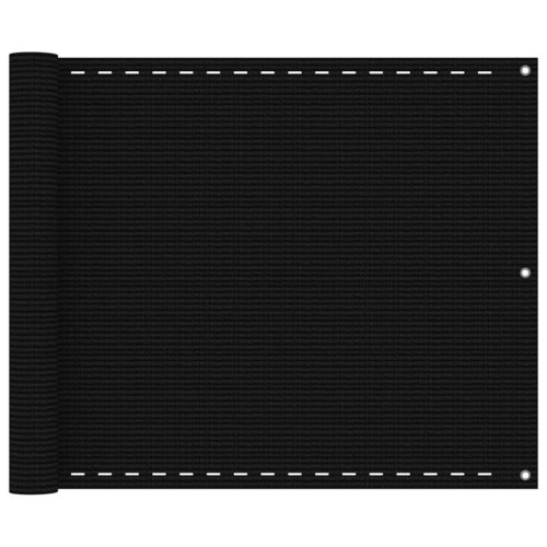 fekete HDPE erkélytakaró 75 x 400 cm