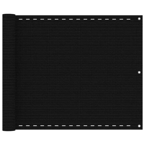 fekete HDPE erkélytakaró 75 x 400 cm