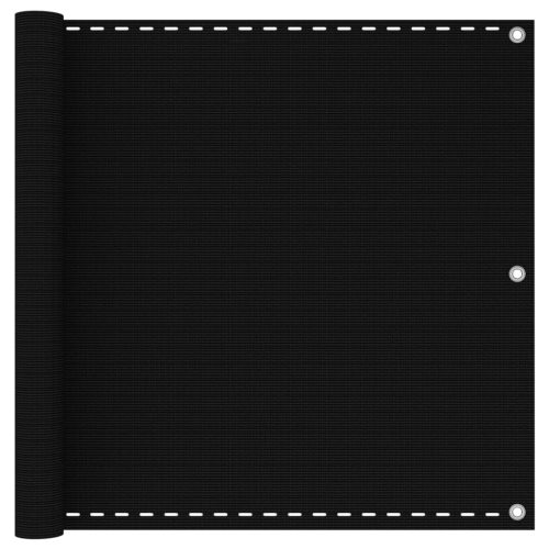 fekete HDPE erkélyparaván 90 x 400 cm
