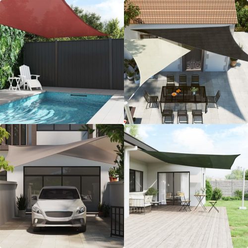 sárga négyszögletű HDPE napvitorla 160 g/m² 5x8 m