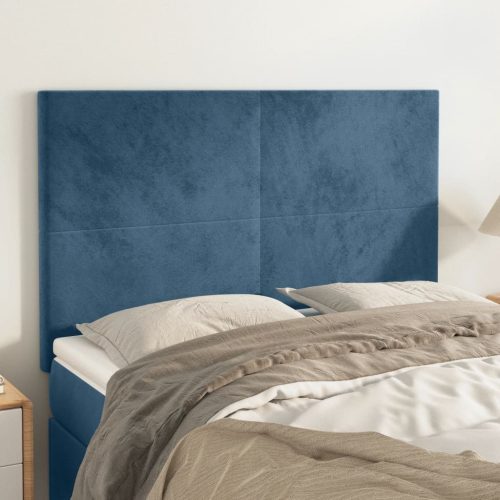4 db sötétkék bársony fejtámla 72 x 5 x 78/88 cm