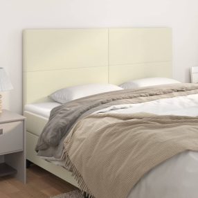 krémszínű műbőr fejtámla 160x5x118/128 cm