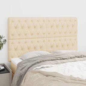 krémszínű szövet fejtámla 144x7x118/128 cm