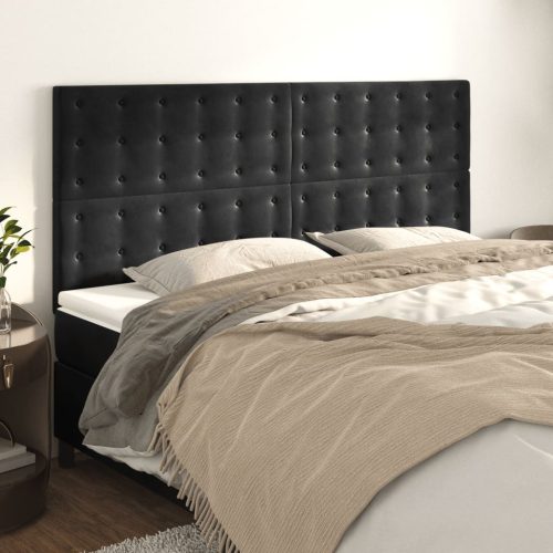 4 db fekete bársony fejtámla 100x5x78/88 cm