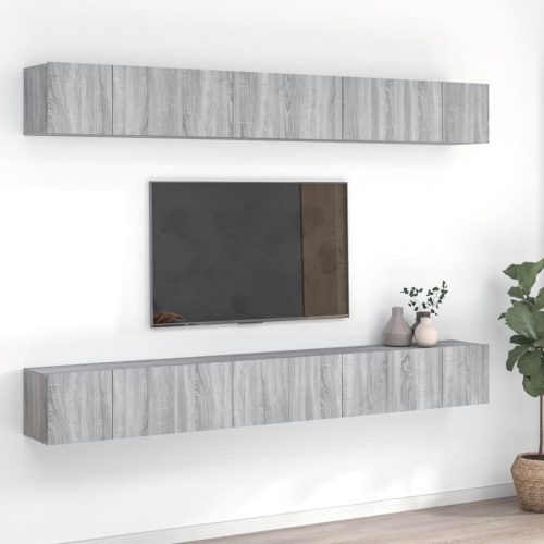 8 db szürke sonoma színű szerelt fa TV-szekrény 60 x 30 x 30 cm