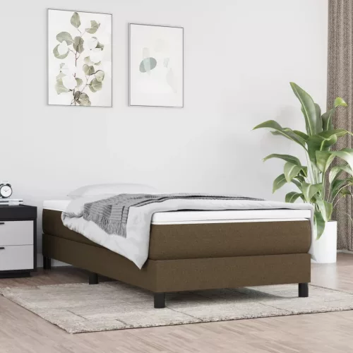 sötétbarna szövet rugós ágykeret 90x190 cm