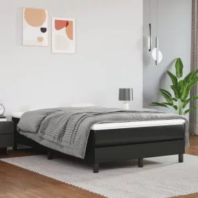 fekete műbőr rugós ágykeret 120 x 200 cm