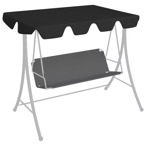 fekete csere ponyva kerti hintaágyhoz 150/130 x 105/70 cm