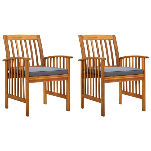 2 db kerti tömör akácfa étkezőszék párnákkal