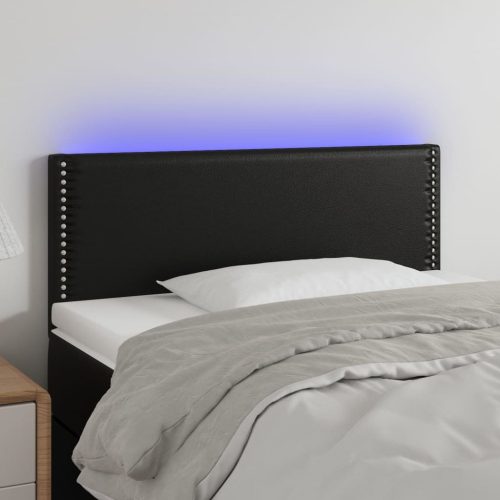 fekete műbőr LED-es fejtámla 100 x 5 x 78/88 cm