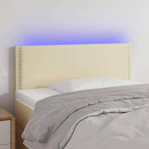 krémszínű műbőr LED-es fejtámla 100 x 5 x 78/88 cm