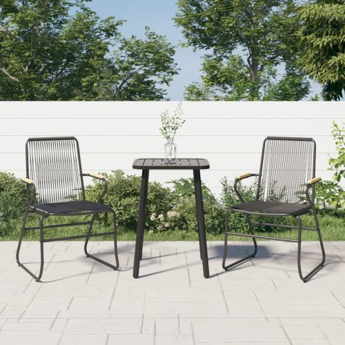  2 db fekete PVC rattan kerti szék 58 x 59 x 85,5 cm