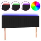 fekete szövet LED-es fejtámla 144x5x78/88 cm
