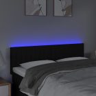 fekete szövet LED-es fejtámla 144x5x78/88 cm
