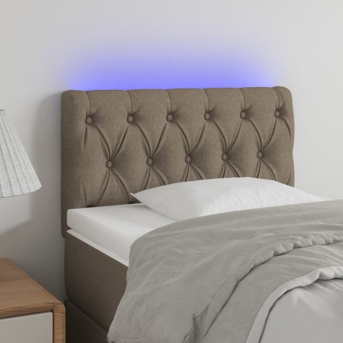 tópszínű szövet LED-es fejtámla 80 x 7 x 78/88 cm