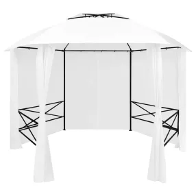   Fehér kerti pavilon függönyökkel 360 x 312 x 265 cm 180 g/m²