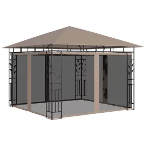   Tópszínű pavilon szúnyoghálóval 3 x 3 x 2,73 m 180 g/m²