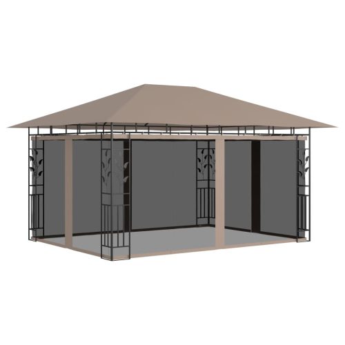  tópszínű pavilon szúnyoghálóval 4 x 3 x 2,73 m 180 g/m²