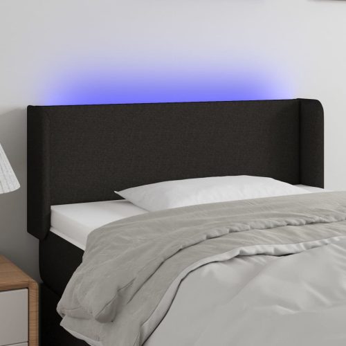 fekete szövet LED-es fejtámla 93 x 16 x 78/88 cm