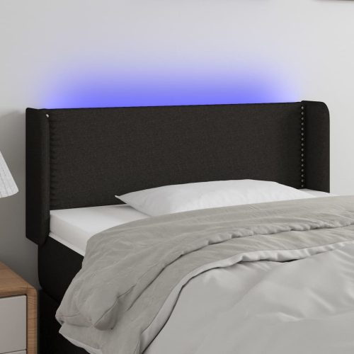 fekete szövet LED-es fejtámla 103 x 16 x 78/88 cm