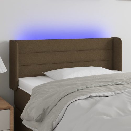 sötétbarna szövet LED-es fejtámla 83 x 16 x 78/88 cm