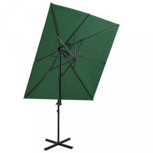  zöld dupla tetejű konzolos napernyő 250 x 250 cm