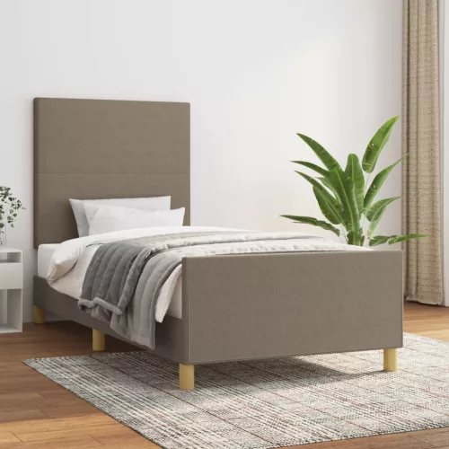vidaXL tópszínű szövet ágykeret matrac nélkül 100x200 cm